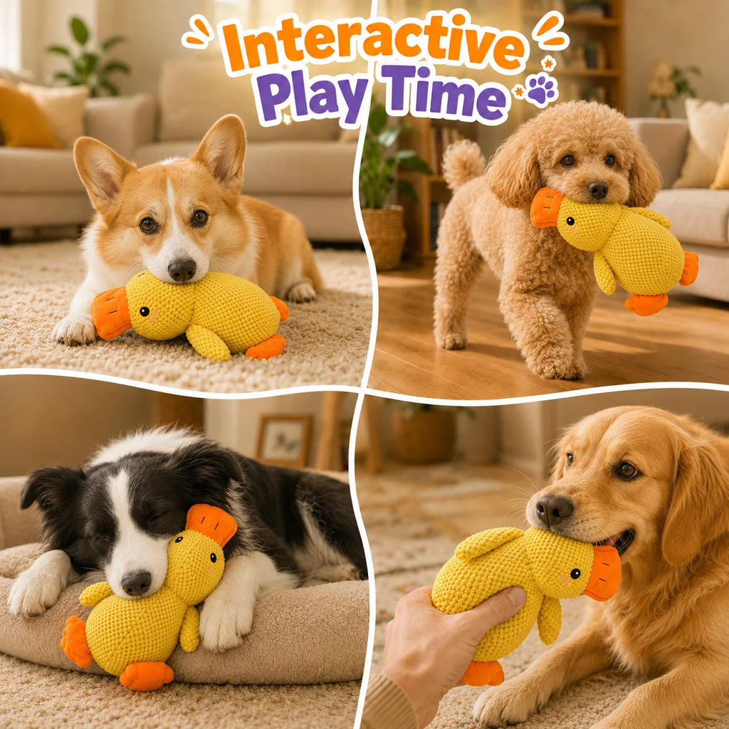 Dog Toy Plush,Sleeping Duck With Sound Pet Interactive Plush Bite Resistant Teeth Grinding Puppy Cat Relieve Boredom Pet Product