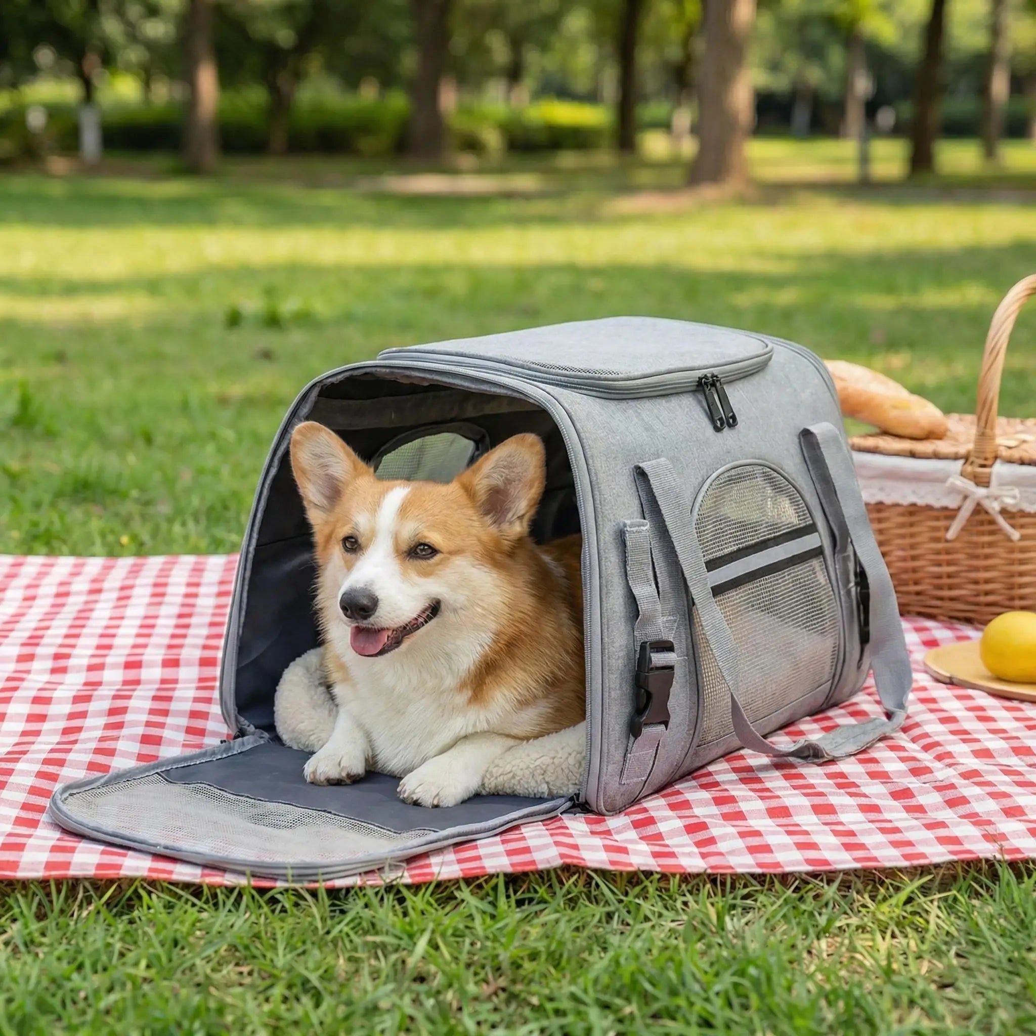 Airline Approved Pet Carrier Soft Sided Cat Dog Travel Bag Breathable Mesh Portable Foldable Puppy Kitten Transport Pouch Under
