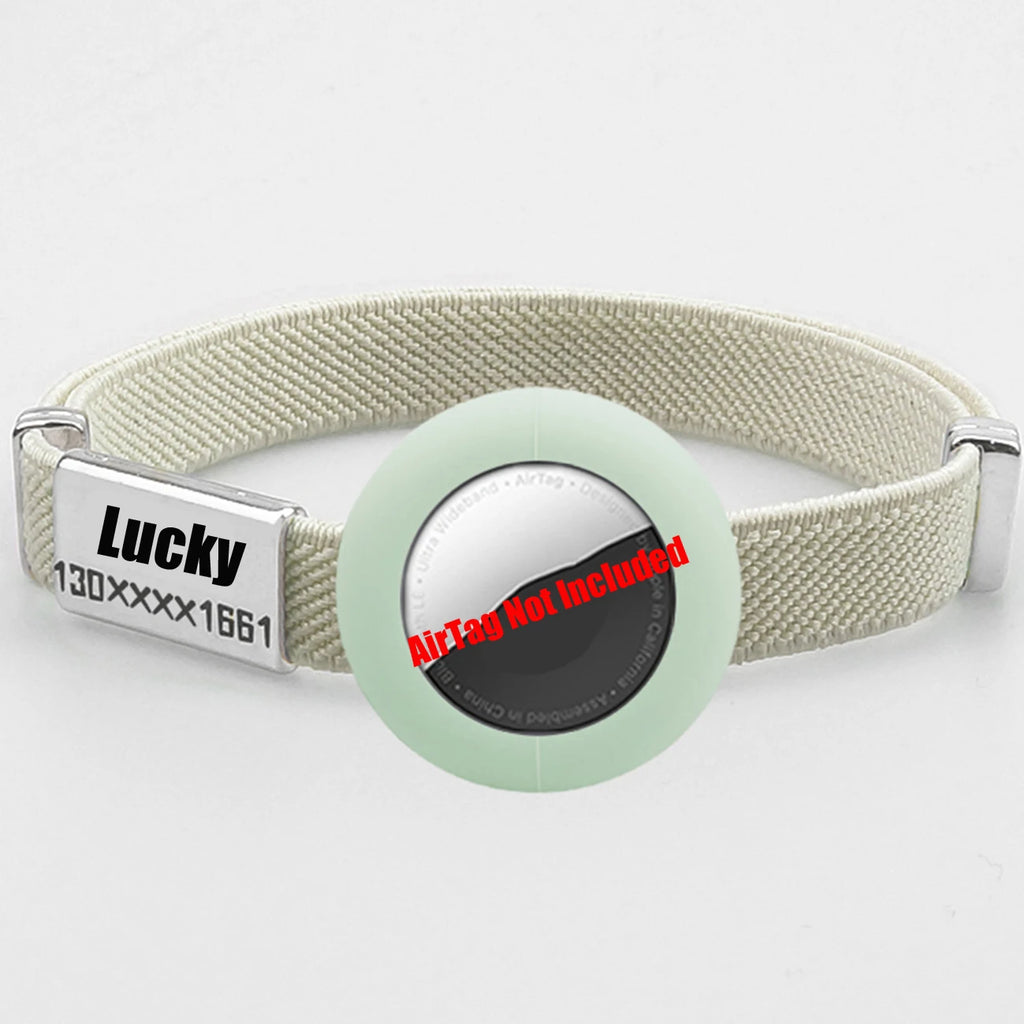 Fashion AirTag Cat Collar Elastic Customized Name Tag Tracker GPS Case Holder Anti-Loss Adjustable Pet ID Cute Dog Kitten Collar