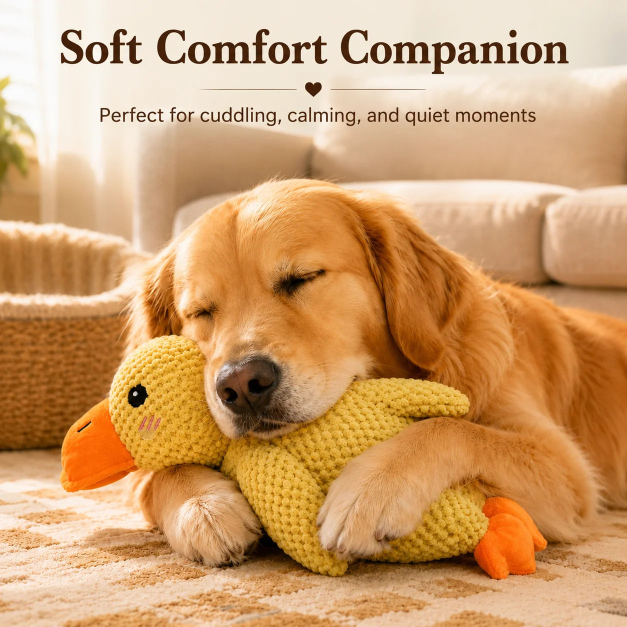 Dog Toy Plush,Sleeping Duck With Sound Pet Interactive Plush Bite Resistant Teeth Grinding Puppy Cat Relieve Boredom Pet Product