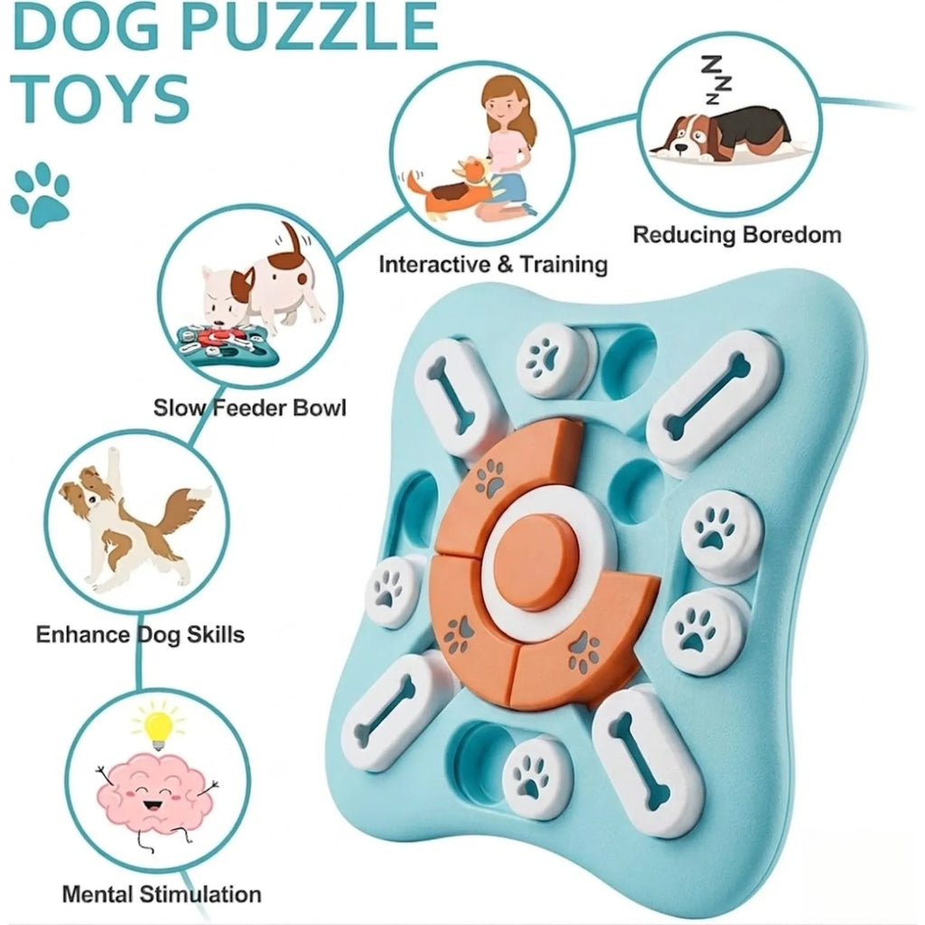 Cat and Dog Puzzle Feeding Toys Interactive Mental Brain Training Fun Snack Dispenser Toys