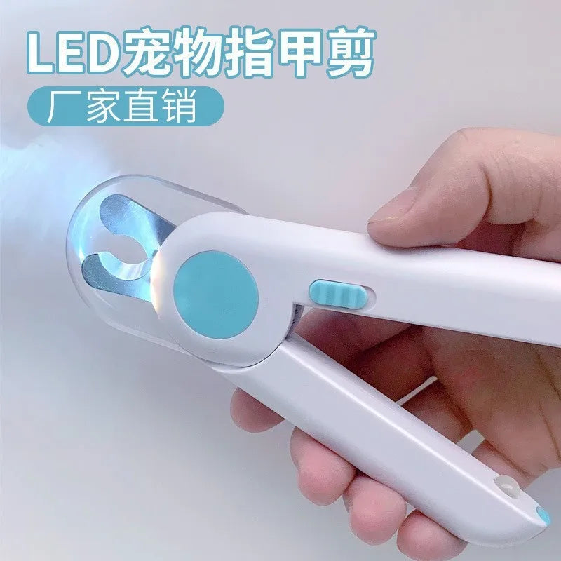 Convenient Pet Dog Cat Claw Toe Nail Clippers LED Light Stainless Steel Scissors Nail Cutter