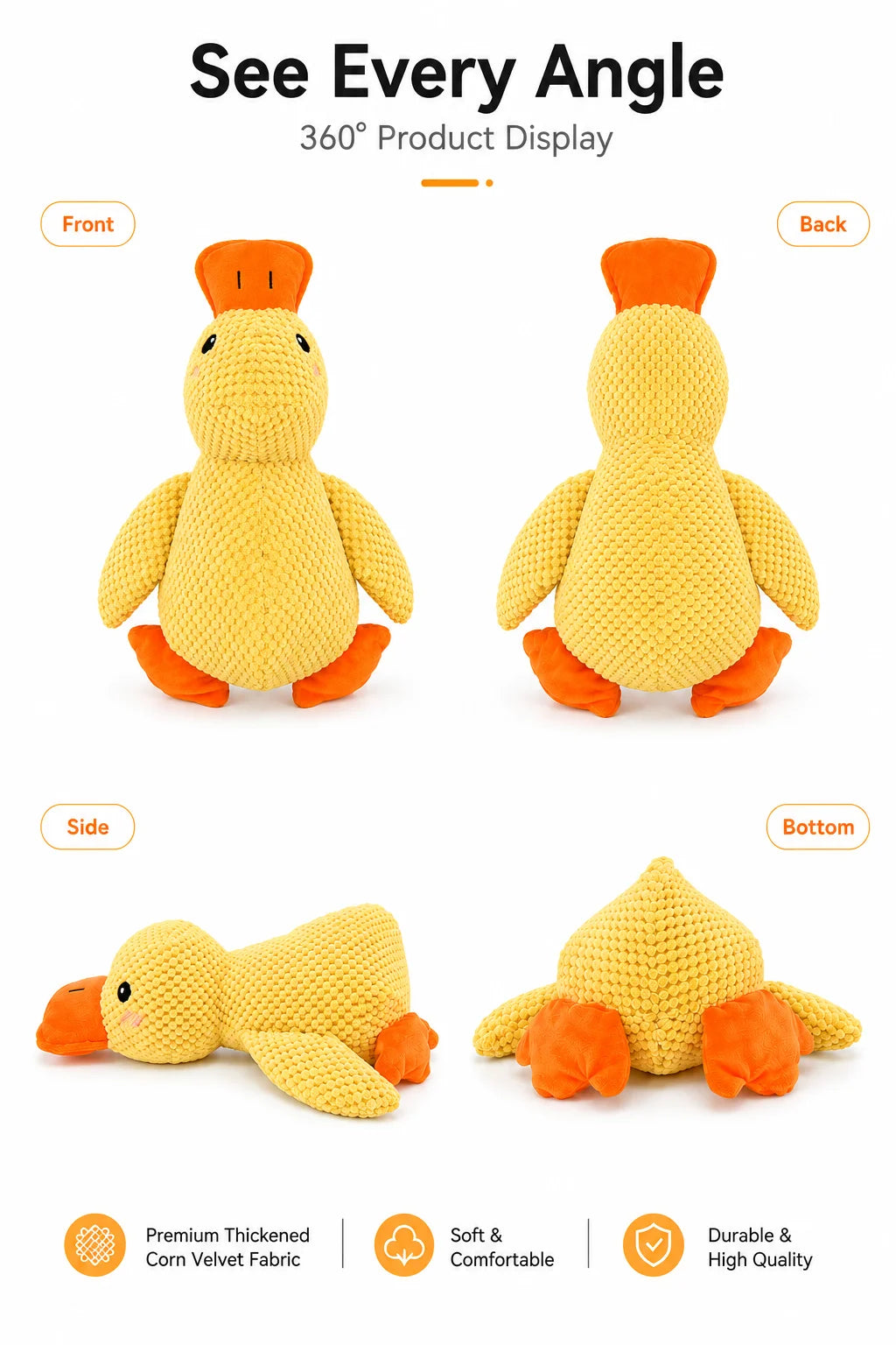Dog Toy Plush,Sleeping Duck With Sound Pet Interactive Plush Bite Resistant Teeth Grinding Puppy Cat Relieve Boredom Pet Product