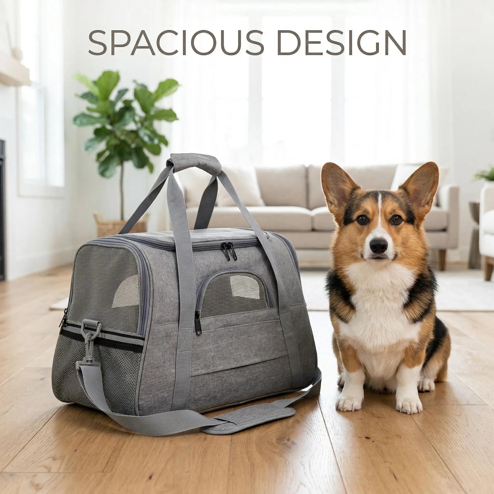 Airline Approved Pet Carrier Soft Sided Cat Dog Travel Bag Breathable Mesh Portable Foldable Puppy Kitten Transport Pouch Under