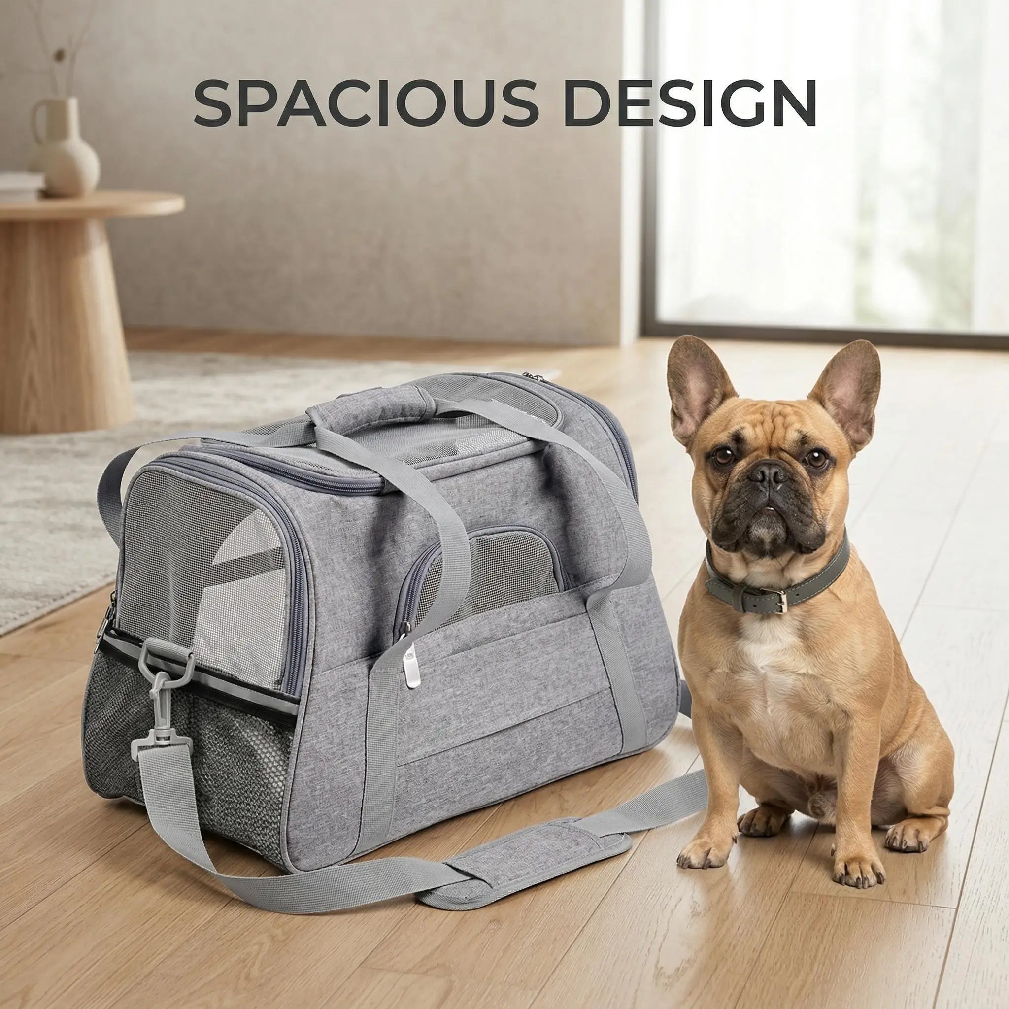 Airline Approved Pet Carrier Soft Sided Cat Dog Travel Bag Breathable Mesh Portable Foldable Puppy Kitten Transport Pouch Under