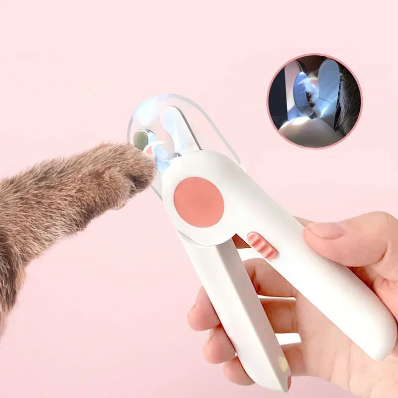 Convenient Pet Dog Cat Claw Toe Nail Clippers LED Light Stainless Steel Scissors Nail Cutter