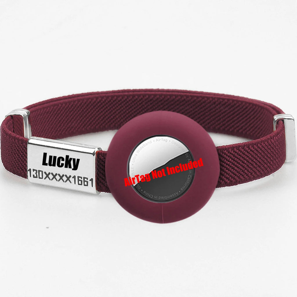 Fashion AirTag Cat Collar Elastic Customized Name Tag Tracker GPS Case Holder Anti-Loss Adjustable Pet ID Cute Dog Kitten Collar