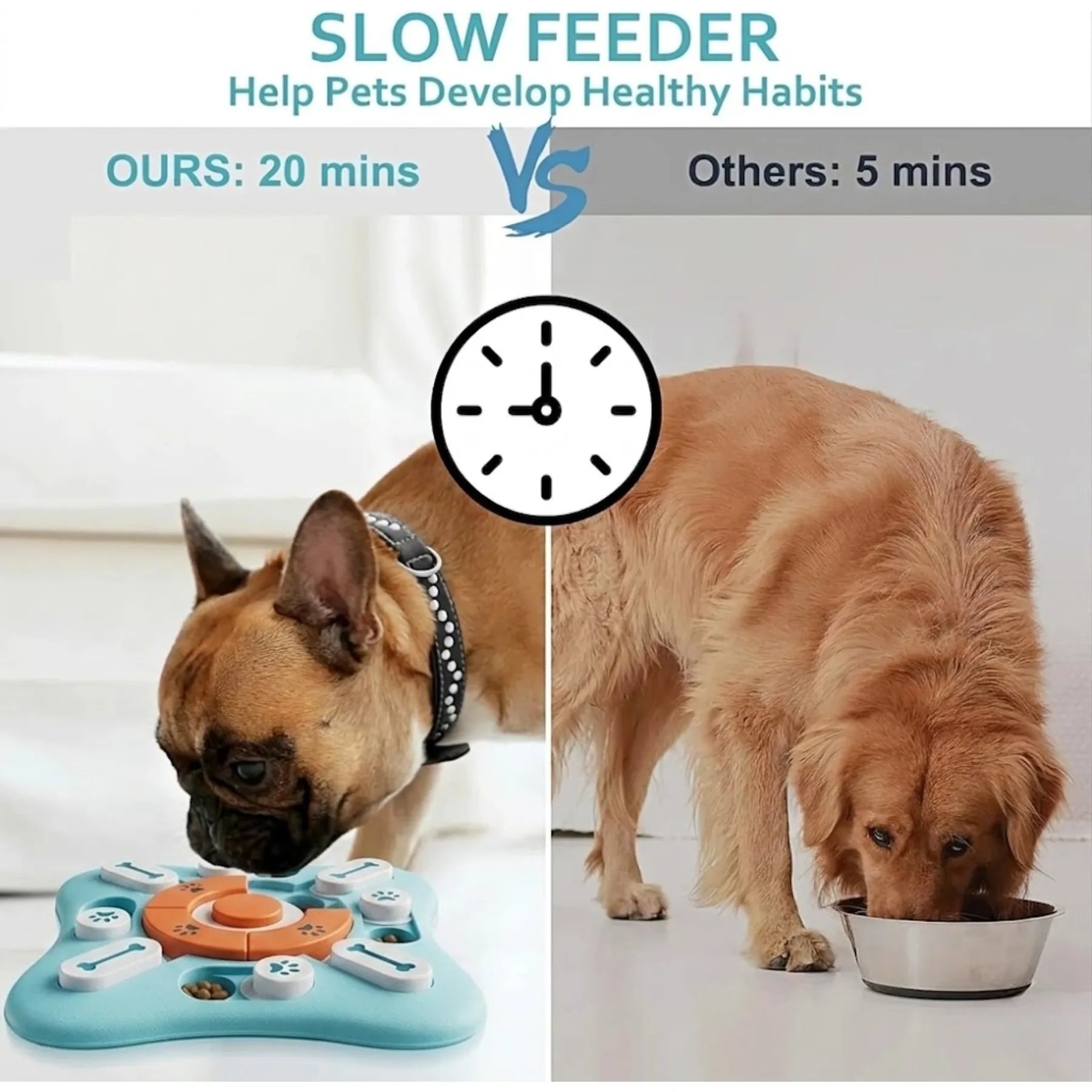 Cat and Dog Puzzle Feeding Toys Interactive Mental Brain Training Fun Snack Dispenser Toys